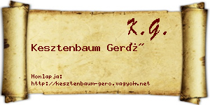 Kesztenbaum Gerő névjegykártya